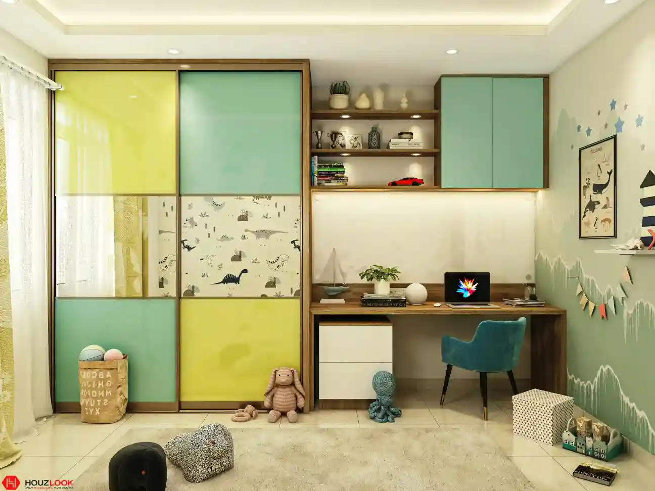 Colorful Kids Study Wardrobe