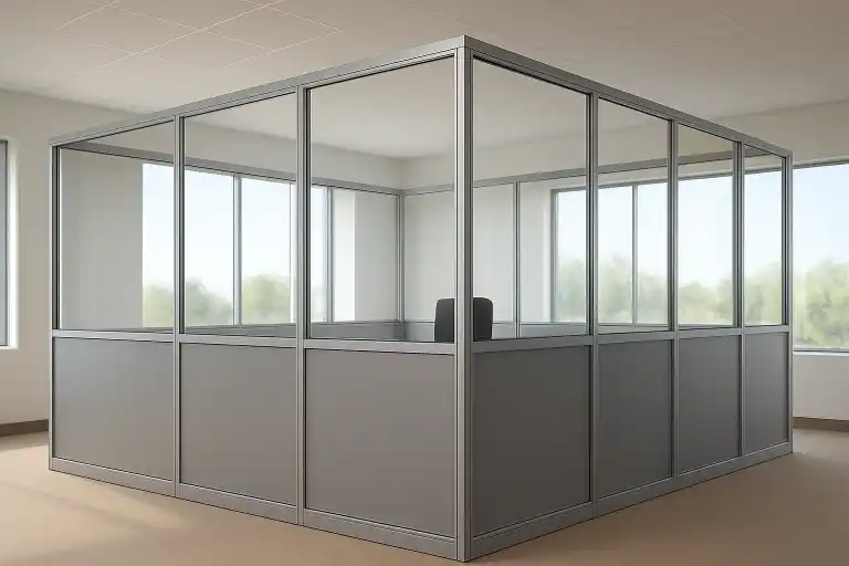 Premium Black Frame Glass Partitions